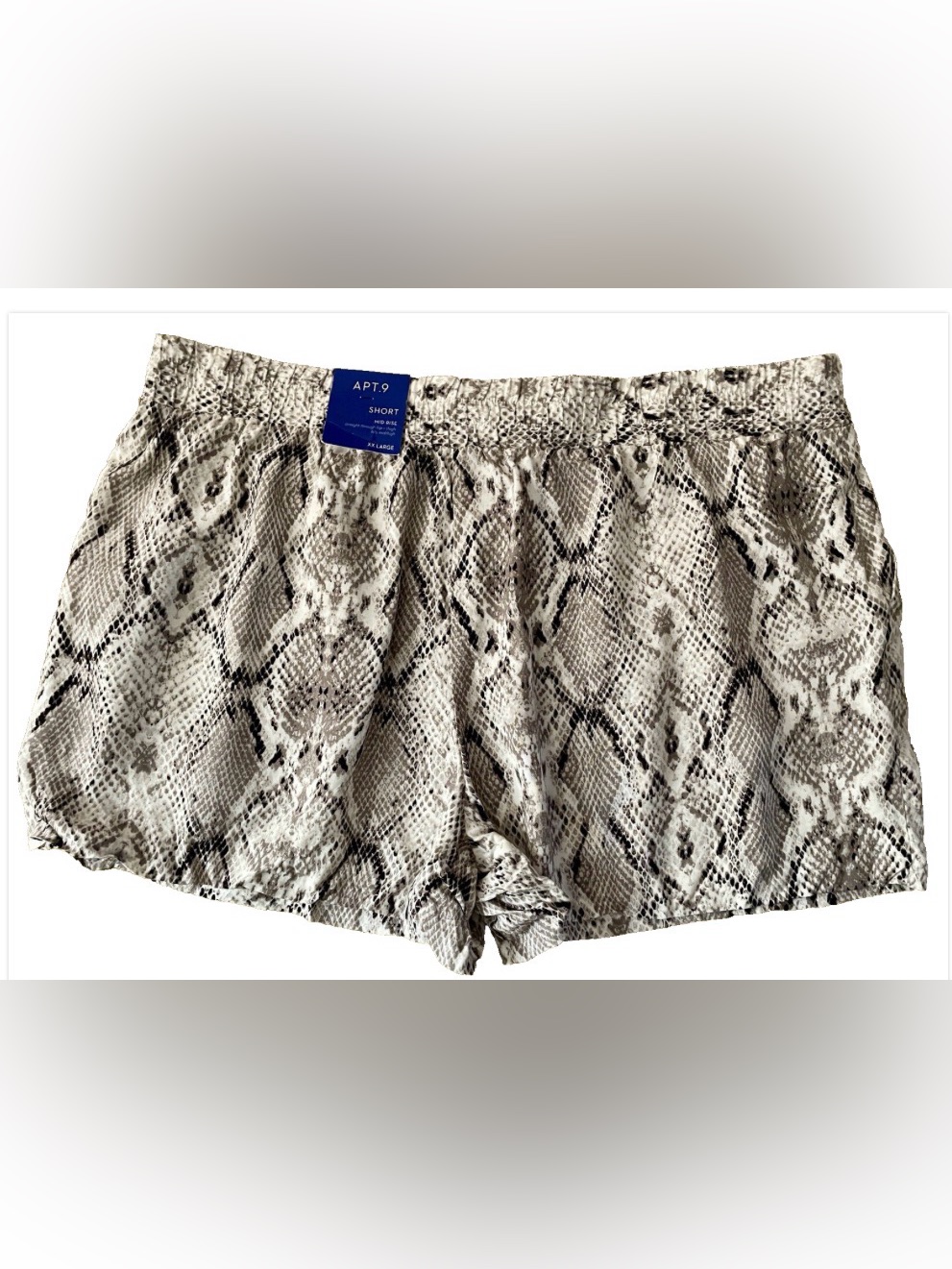 Nwt Apt. 9 Mid Rise Snakeskin Print Rayon Shorts Xxl